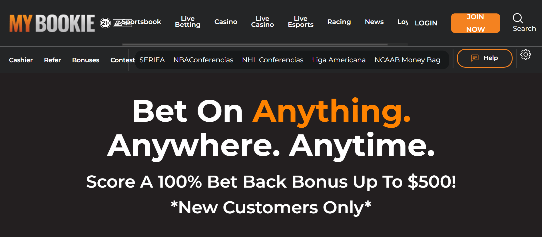 MyBookie: Popular sportsbook especially known for football lines and prop bets.